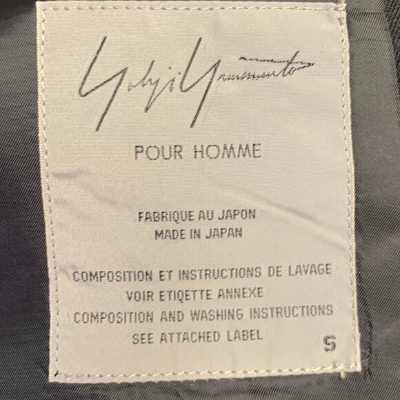 YOHJI YAMAMOTO Size S Black Grey Wool Blend Contrast Stitch Jacket - Picture 6 of 8